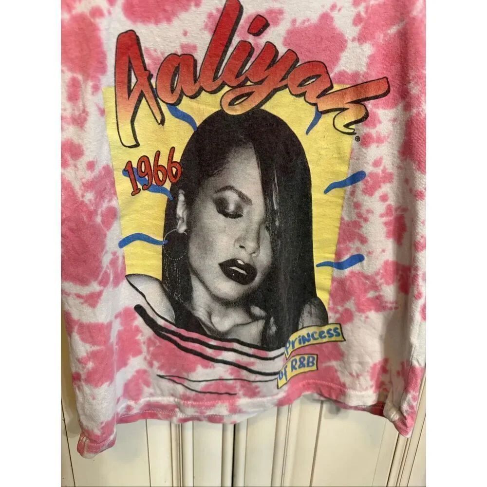 Aaliyah Girls Aaliyah Princess Of R&B Tie Dye Graphic T-Shirt Pink Size 5-6